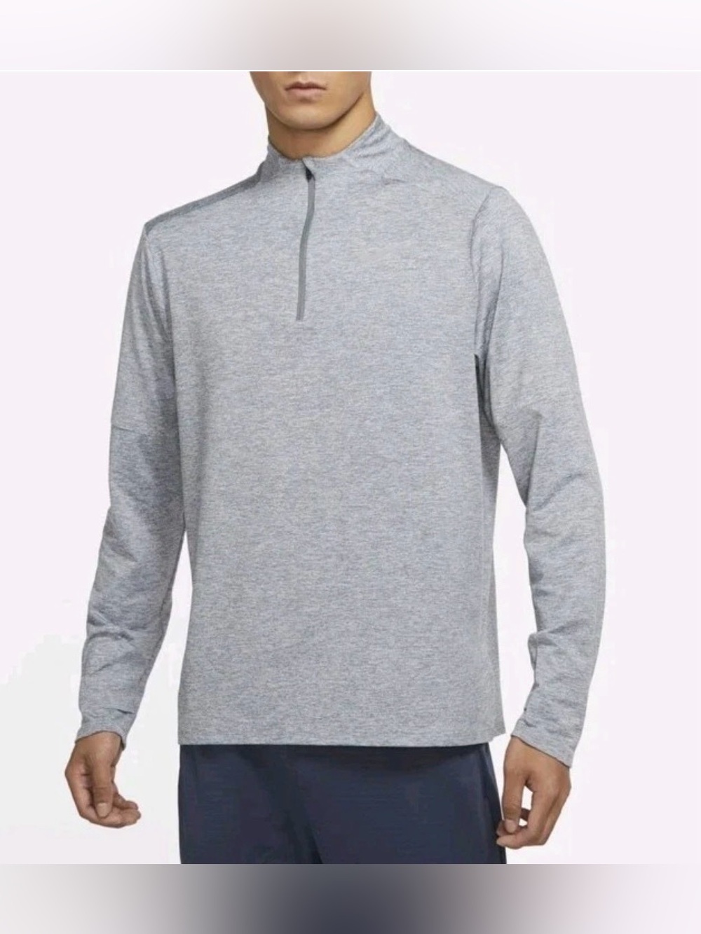 Men's Medium Nike Element Dri-FIT 1/4 Zip Running Pullover Top Gray DD4756-084